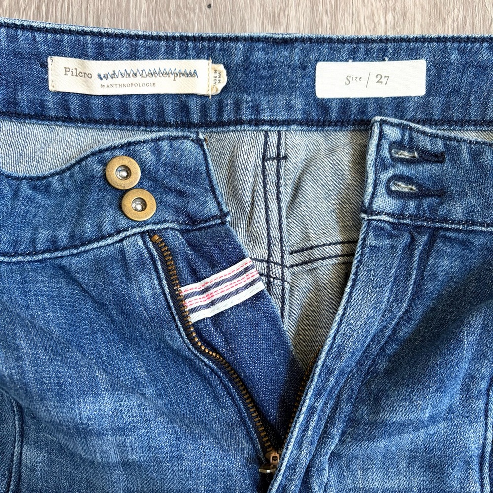 Anthropologie Pilcro Mid-Blue Flared Wide-Leg Jeans - Picture 8 of 16